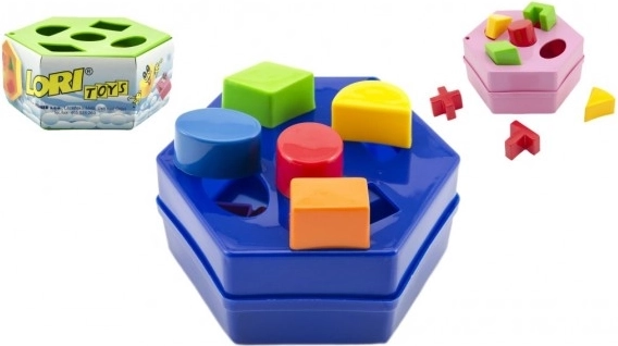 Plastist kuusnurkne kujundisorteerija lastele 12k+