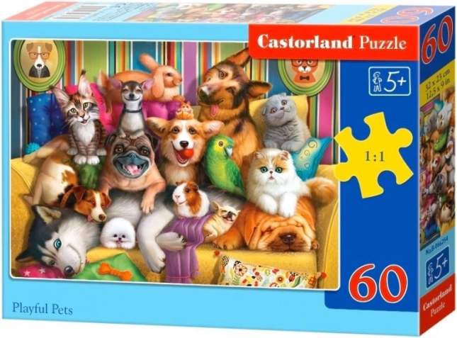 Puzzle 60 tükiga rõõmsad loomakesed CASTORLAND