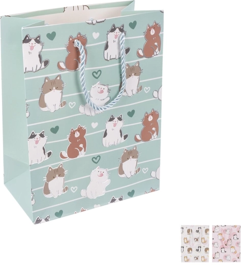 Gift paper bag with cat design 18 × 10 × 23 cm (3 variants)