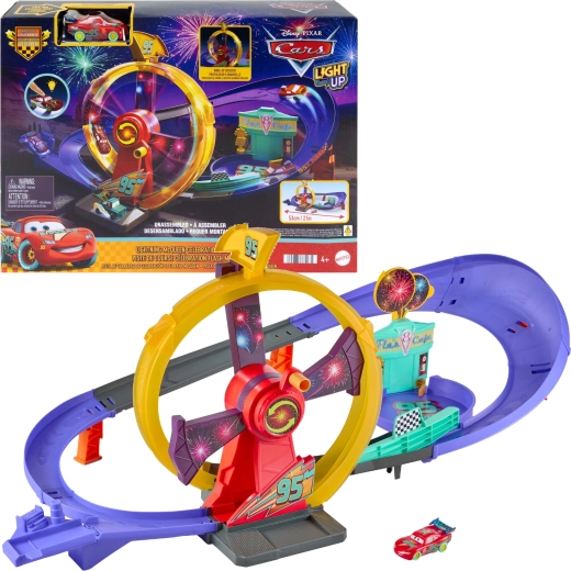 Mattel Disney Pixar Autod võidusõiduraja startimise pidustused helendava Välk McQueeniga