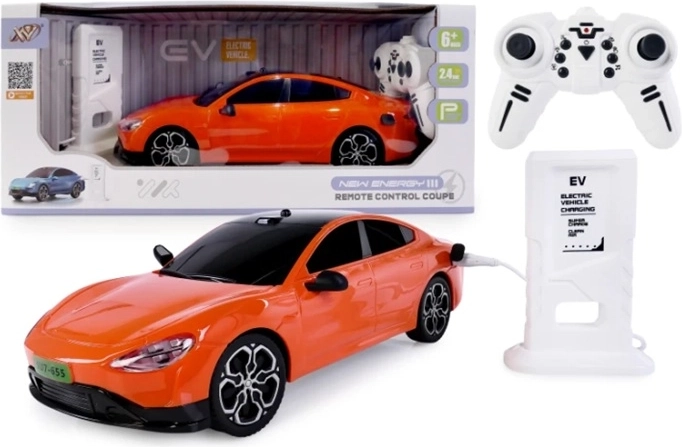RC electric car with charging station