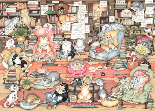 Ravensburger pusle Crazy Cats: Bingley raamatuklubi, 1000 tükki
