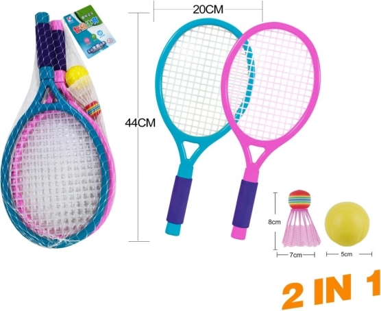 Laste sulgpalli- ja tennisekomplekt