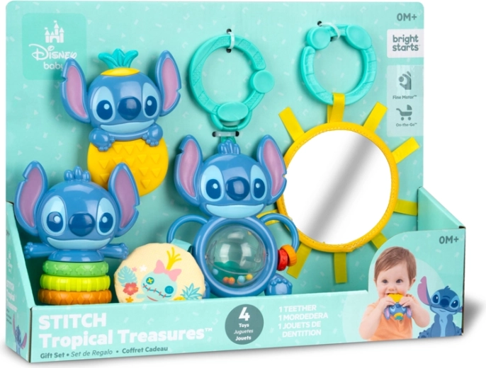 Bright Starts Disney Stitch Tropical Treasures Multisensory Gift Set - 4 pcs