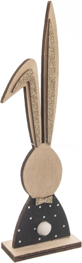 Wooden decoration Rabbit black-brown 26 cm