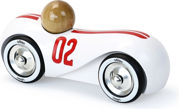 Vilac puidust võidusõiduauto Streamline vintage valge