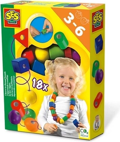 Threading Wooden Beads SES Creative