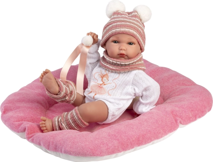 Llorens NEW BORN baby girl – realistic newborn baby doll 35 cm, full-vinyl body suitable for water