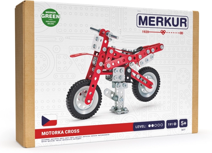 Merkur construction set Dirtbike – metal motorcycle, 191 pieces
