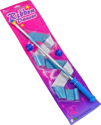 Children's glitter rhythmic gymnastics ribbon with stick 50 cm - 1 piece