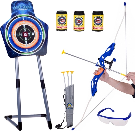 Kids’ archery set with target and suction-cup arrows (2 game modes)