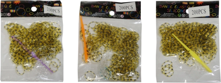 Leopardimustriga kummipaelte komplekt – 200 tk