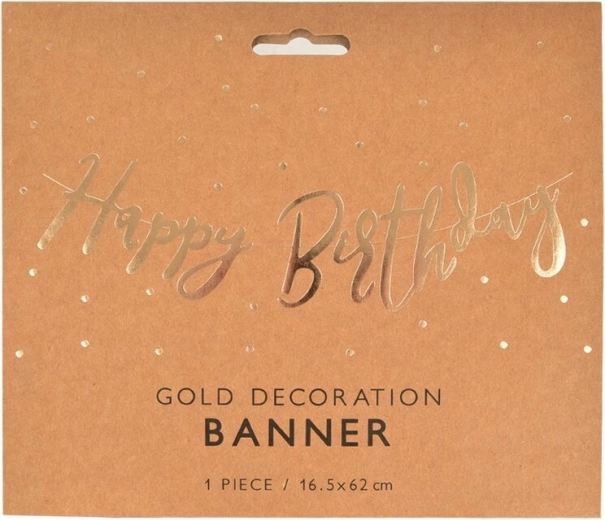Gold paper Happy Birthday garland