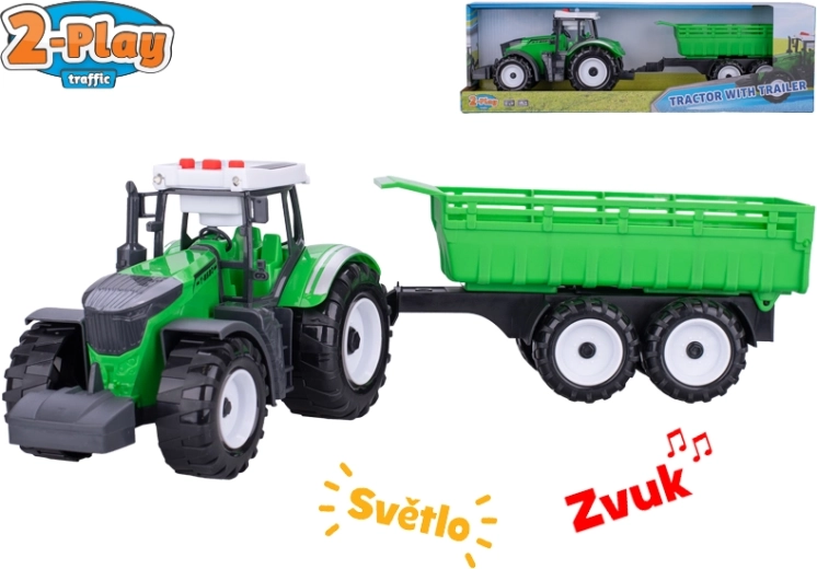 2-Play traktor haagisega tulede ja helidega, inertsmehhanism, 45 cm
