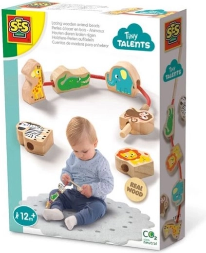 SES Creative Tiny Talents Wooden Threading Animals