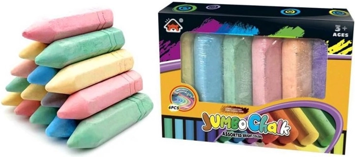 Colorful Jumbo Chalk – 6 pcs