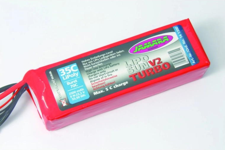 LipoSun V2 Turbo LiPo aku 22,2 V 2500 mAh 35C/70C GPR 6N balansseerimispistikuga