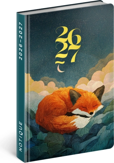 Notique 18-kuuline märkmik Petito – magav rebane 2026/2027, 11 × 16 cm