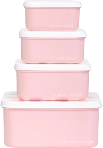 A Little Lovely Company set of four snack boxes with hearts