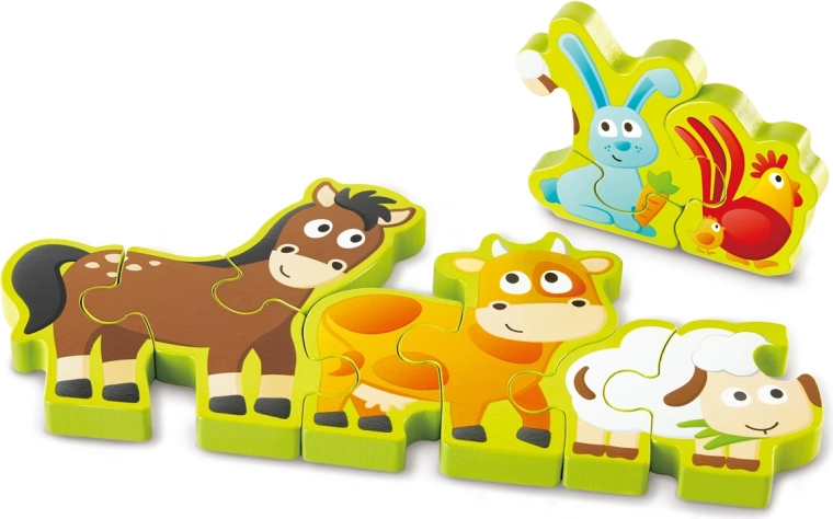 Wooden Animal and Number Puzzle