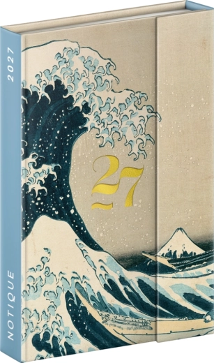 Notique nädalane magnetkinnitusega kalender-märkmik Katsushika Hokusai 2027 11 × 16 cm