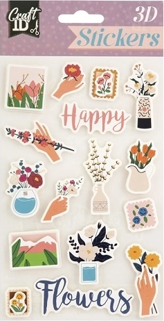 3D Stickers Happy Flowers