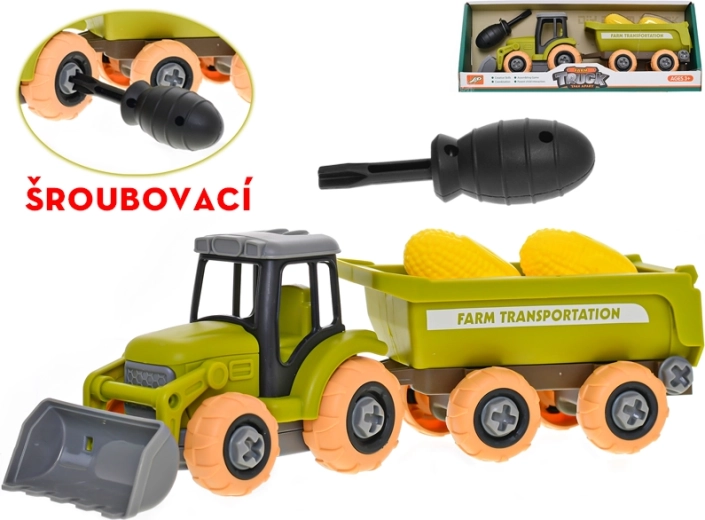 Kruvimehhanismiga traktor haagise ja maisiga 28 cm