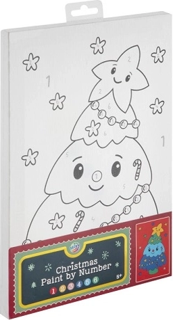 Christmas maalimine lõuendile numbrite järgi – jõulupuu 30 × 19 cm