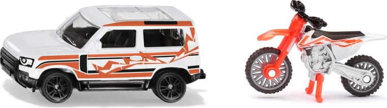 Siku komplekt Land Rover Defender ja motokrossimootorratas KTM 450 SX-F