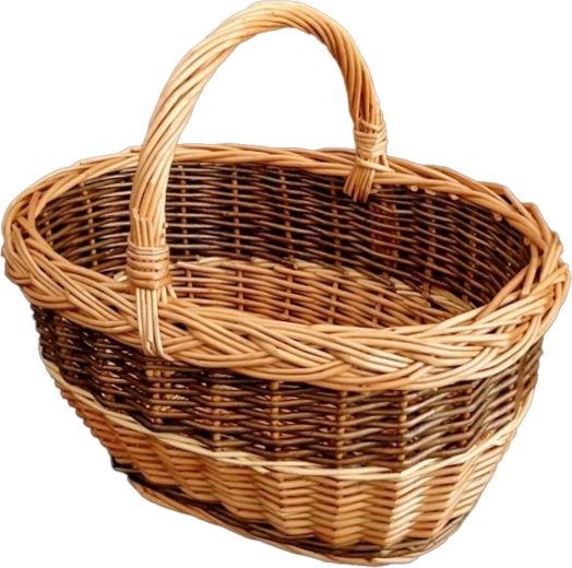 Ovaalne vitstest seenekorv 38 × 30 × 36 cm, lakitud