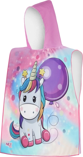Laste mikrokiust kapuutsiga pontšo NILS Aqua Unicorn
