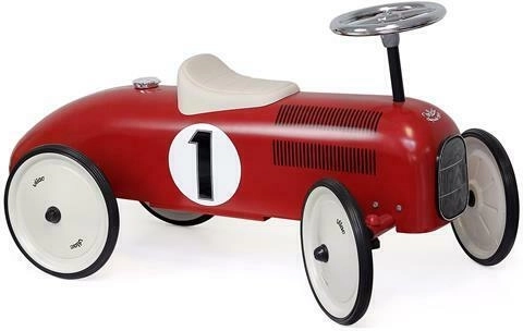 Vilac vintage metal ride-on in red