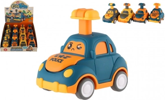 Plastikust väike auto Vajuta ja sõida 9 cm – hoorattaga, 4 varianti