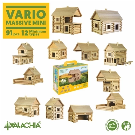Puidust ehituskomplekt VARIO MASSIVE mini – 91 detaili
