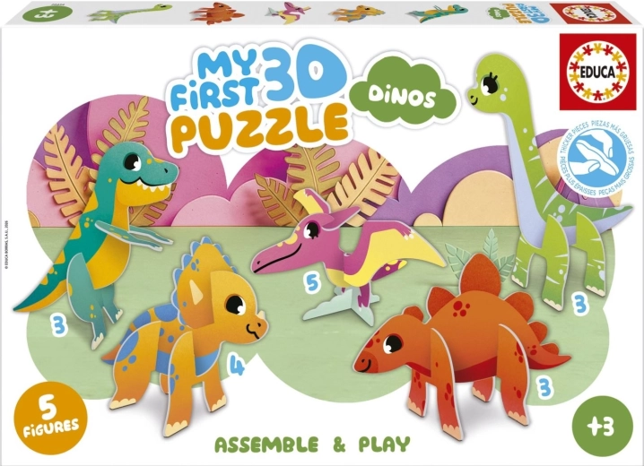 Educa minu esimesed 3D pusled dinosaurusd 5 ühes (3, 3, 3, 4, 5 tükki)
