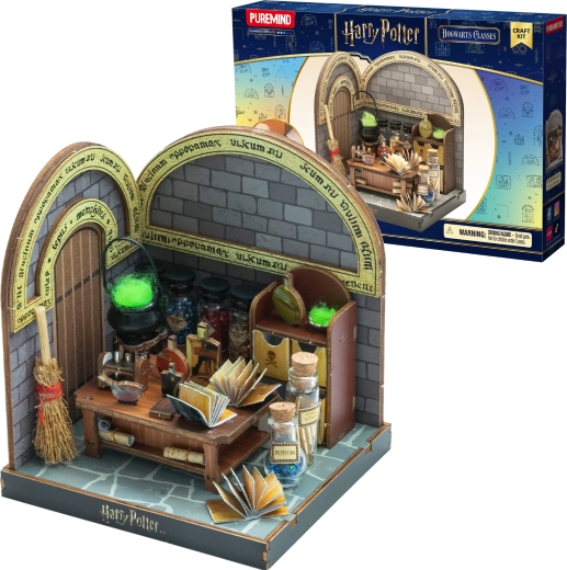 Puremind Harry Potter kokkupandav puidust 3D mudel – potioonide klassiruum (DIY dioraam)
