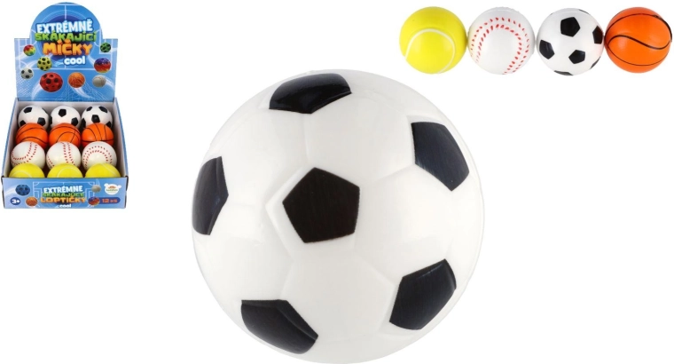 Extremely bouncy foam ball with sports design, 6 cm