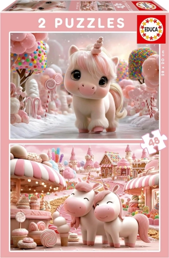 Educa Puzzle Sweet Unicorns 2×48 Pieces