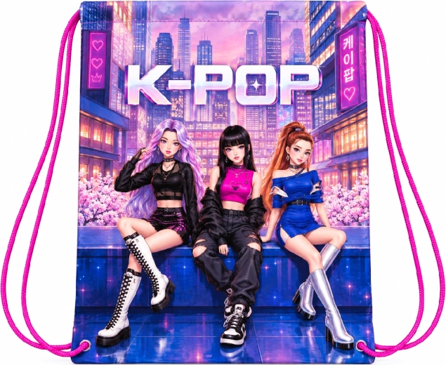 Pink K-Pop Demon Hunters Drawstring Bag