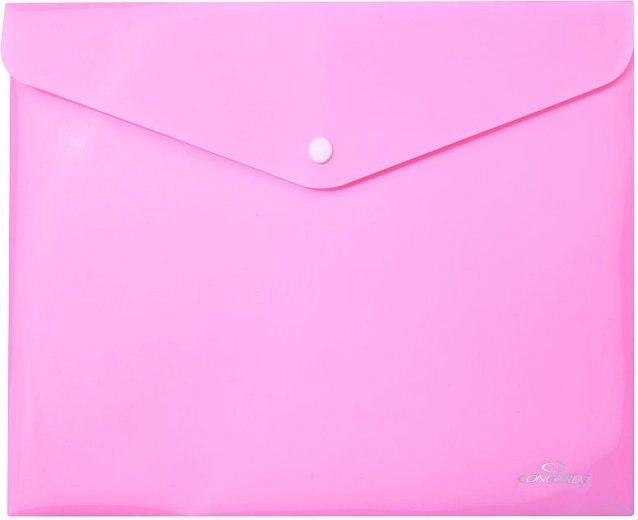 A5 Snap Button File Folder Pastel Pink CONCORDE