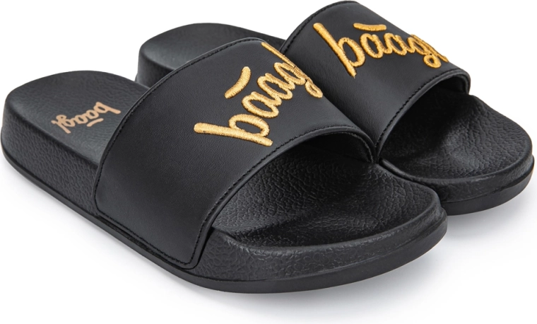 Baagl Logo Gold slippers (size 33)