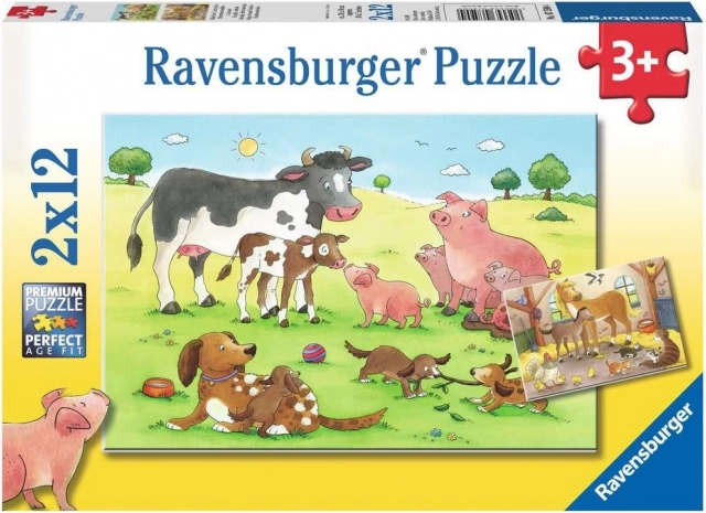 RAVENSBURGER Puzzle Animal Farm 2x12 pieces