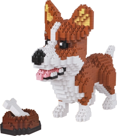Kõmri corgi ehituskomplekt kausi ja kondiga, 1200 detaili