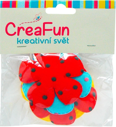 Textile flowers with polka dots, set of 5 (5.5 cm) – SPARKYS