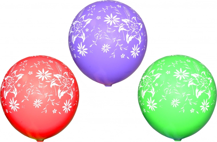 Õhupallid lillelise trükiga – komplekt 10 tk