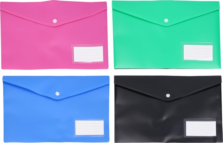 Plastic folder with snap button 36 × 26 cm