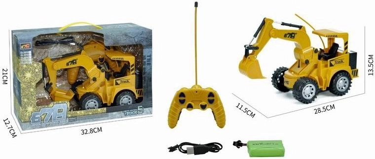 RC Remote-Controlled Construction Excavator (5CH) with USB Charging