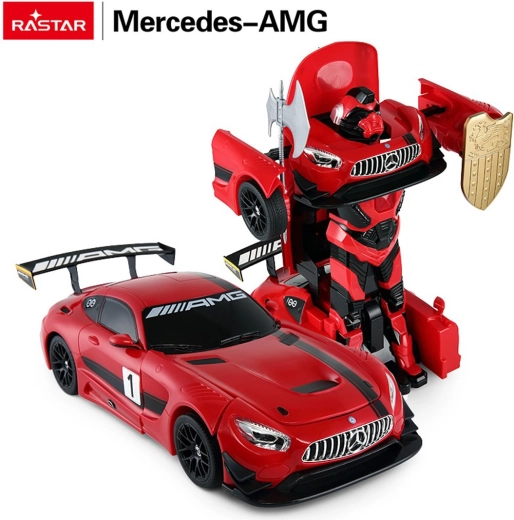Rastar RC auto ja robot 2in1 Mercedes-AMG GT3 1:14 punane