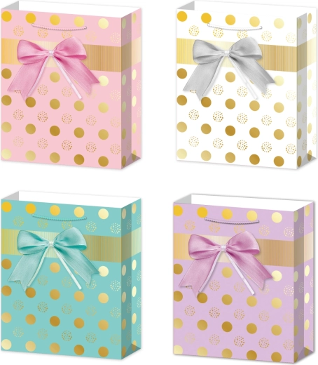 Gift Bag S with Bows and Polka Dots