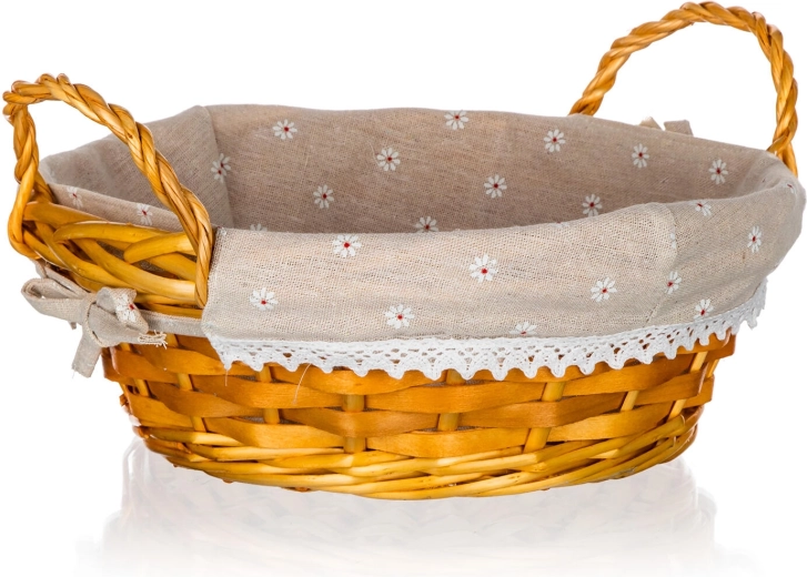 Wicker round basket with handles DAISY 30 × 12 cm